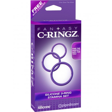 Набор из трех эрекционных колец Silicone 3-Ring Stamina Set