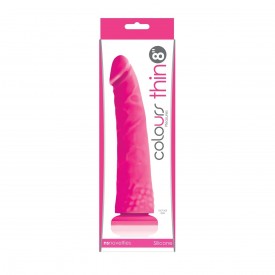 Розовый фаллоимитатор без мошонки Pleasures Thin 8 Dildo - 20 см.
