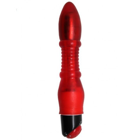 Красный гелевый вибратор Carrie - 25 см.